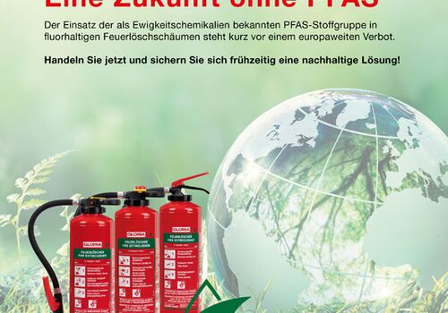 Plakat der Gloria GmbH zum Ende von PFAS in Feuerlöschschäumen